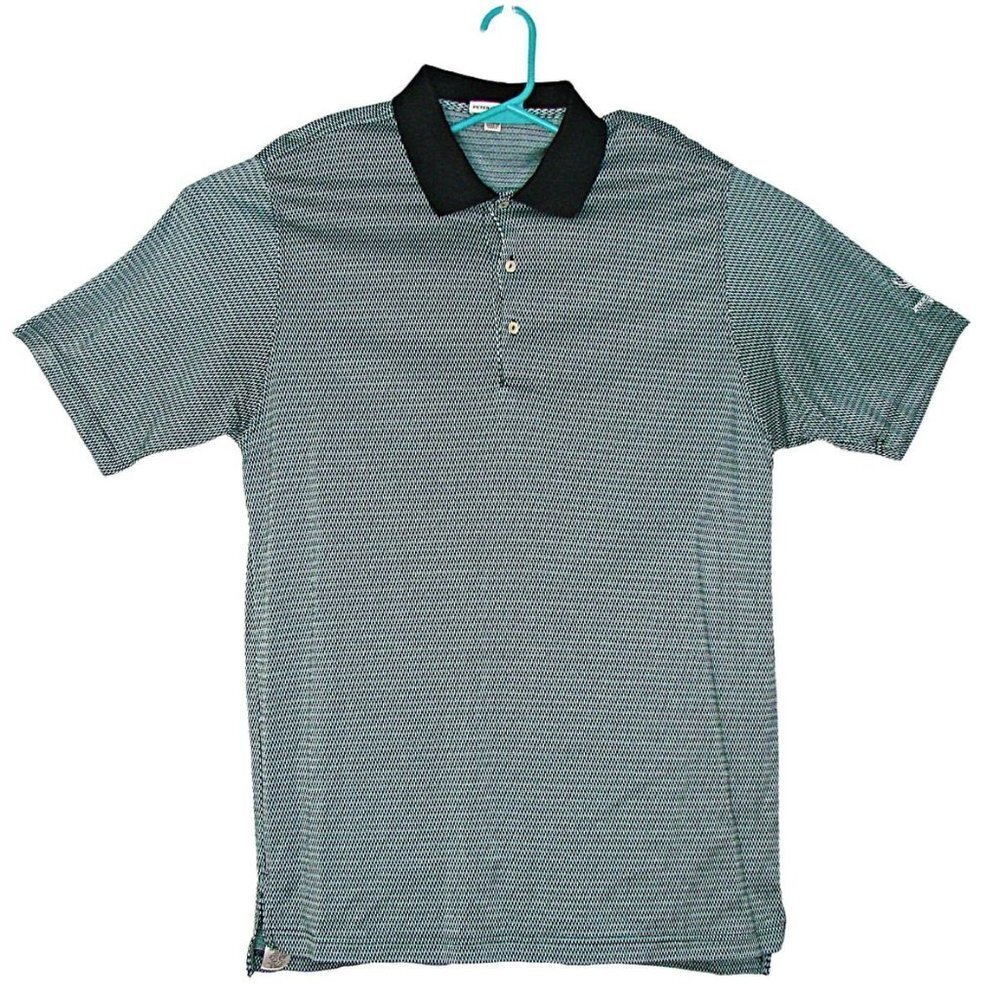 Peter Millar Mens Golf Polo Athletic Shirt Teal Green Black Phoenix CC Logo XL